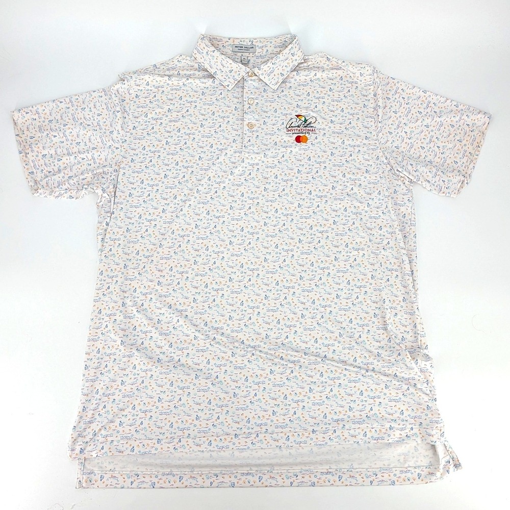 Peter Millar Arnold Palmer Invitational Golf Polo Shirt Tropical Print XL